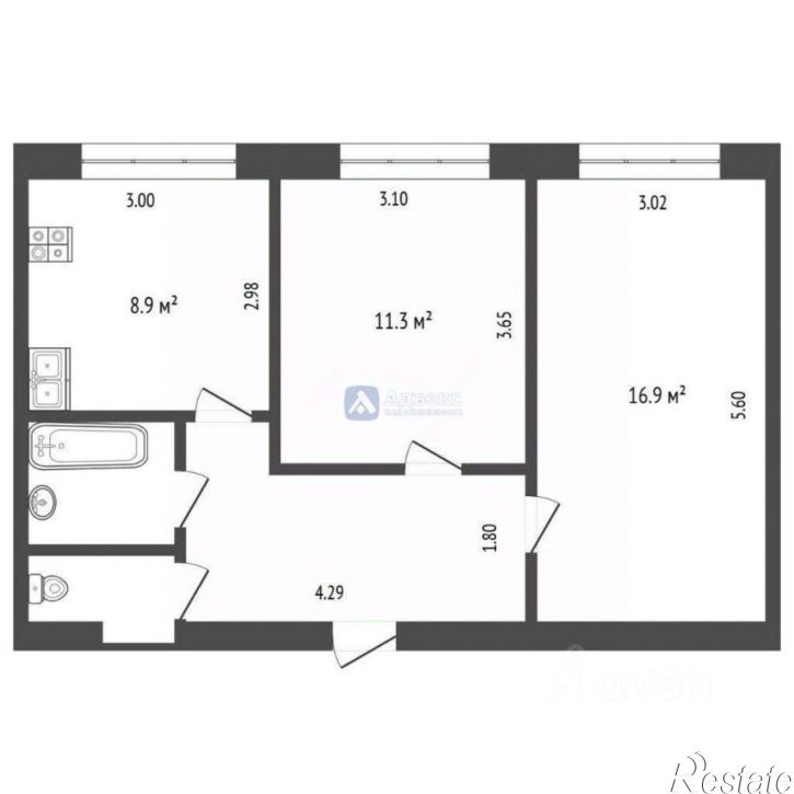 2-комн квартира улица 50 лет Октября, 33,  д. 33