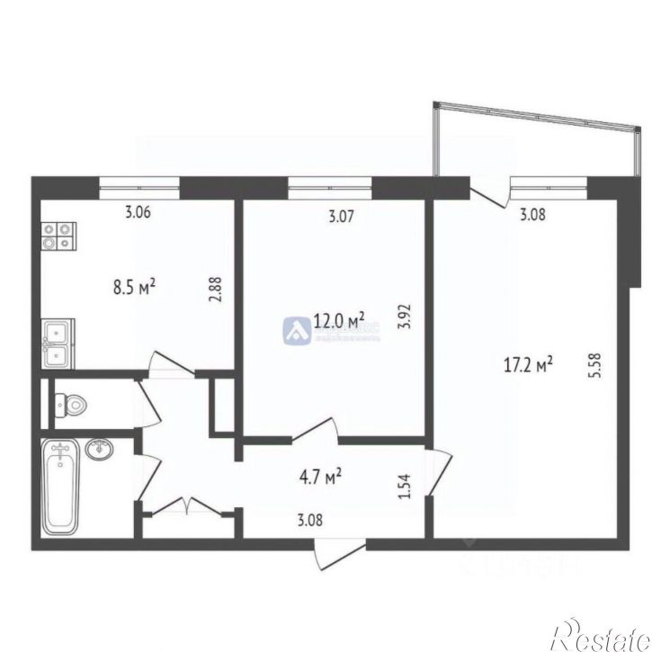 2-комн квартира ул Немцова, 50,  д. 50