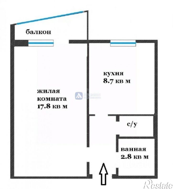 1-комн квартира улица 50 лет Октября, 54,  д. 54