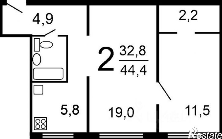 2-комн квартира ул Севастопольская, 25,  д. 25