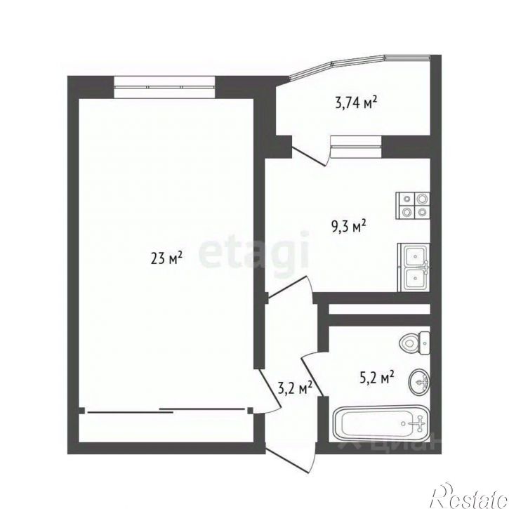 1-комн квартира улица Александра Митинского, 4,  д. 4