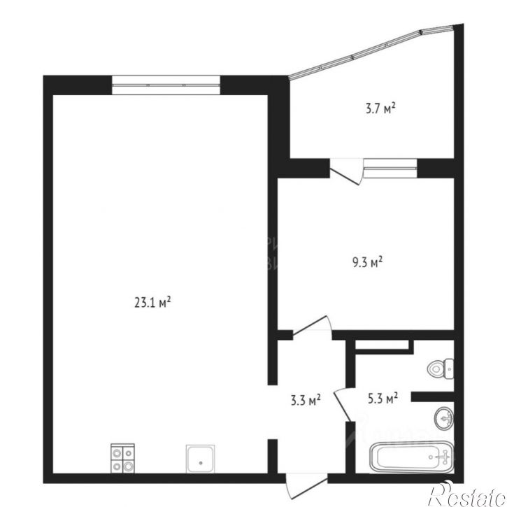 1-комн квартира улица Александра Митинского, 6,  д. 6