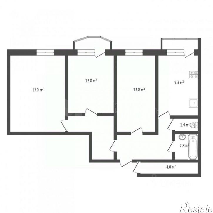 3-комн квартира г Тюмень, ул Беловежская, д 19 к 1