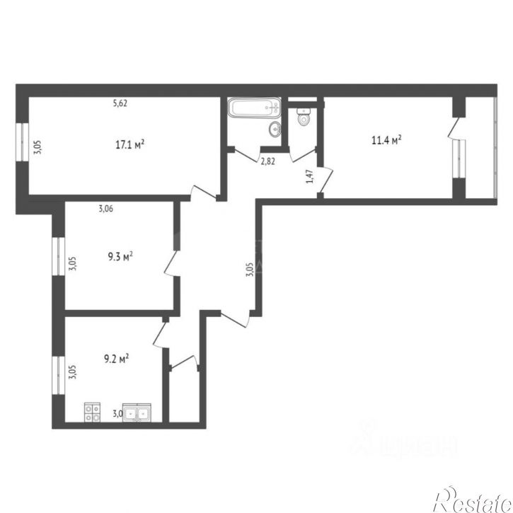 3-комн квартира улица Демьяна Бедного, 104,  д. 104