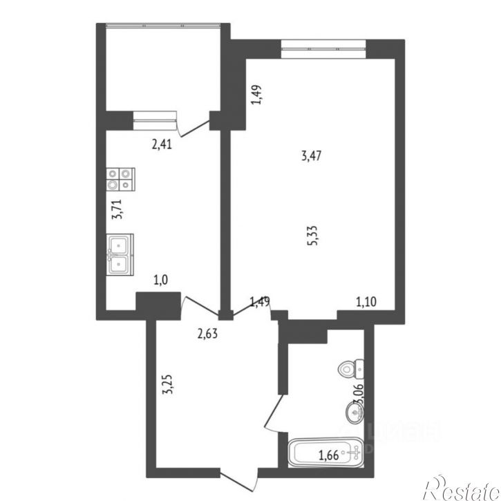 1-комн квартира Малая Боровская улица, 28,  д. 28
