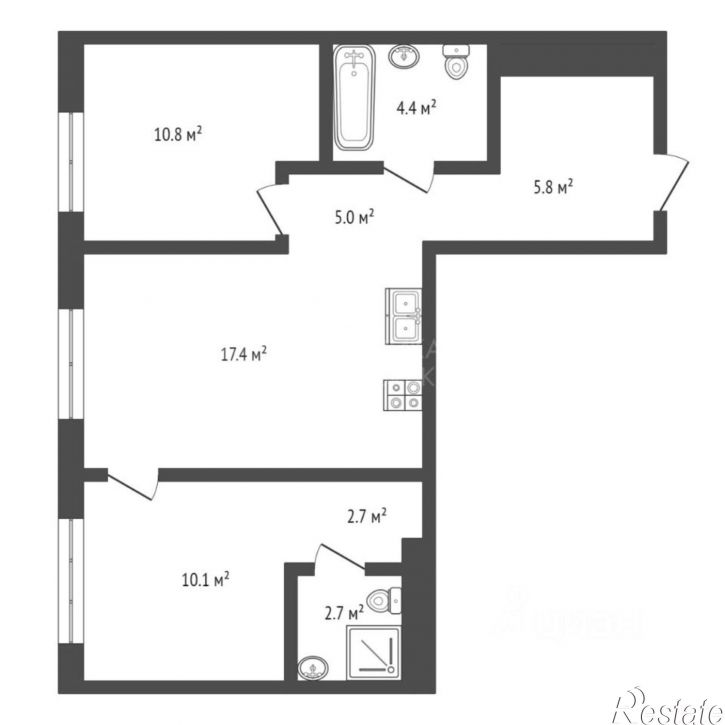 2-комн квартира улица Ветеранов Труда, 36 к1,  д. 36 к1