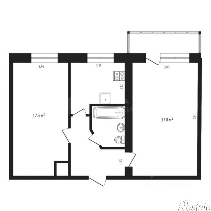 2-комн квартира улица Белинского, 30,  д. 30