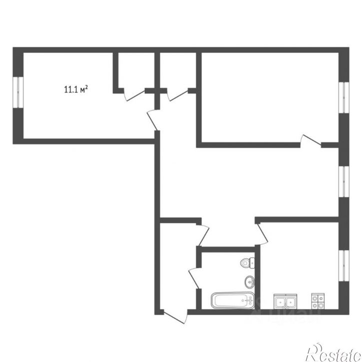 3-комн квартира улица Луначарского, 9,  д. 9