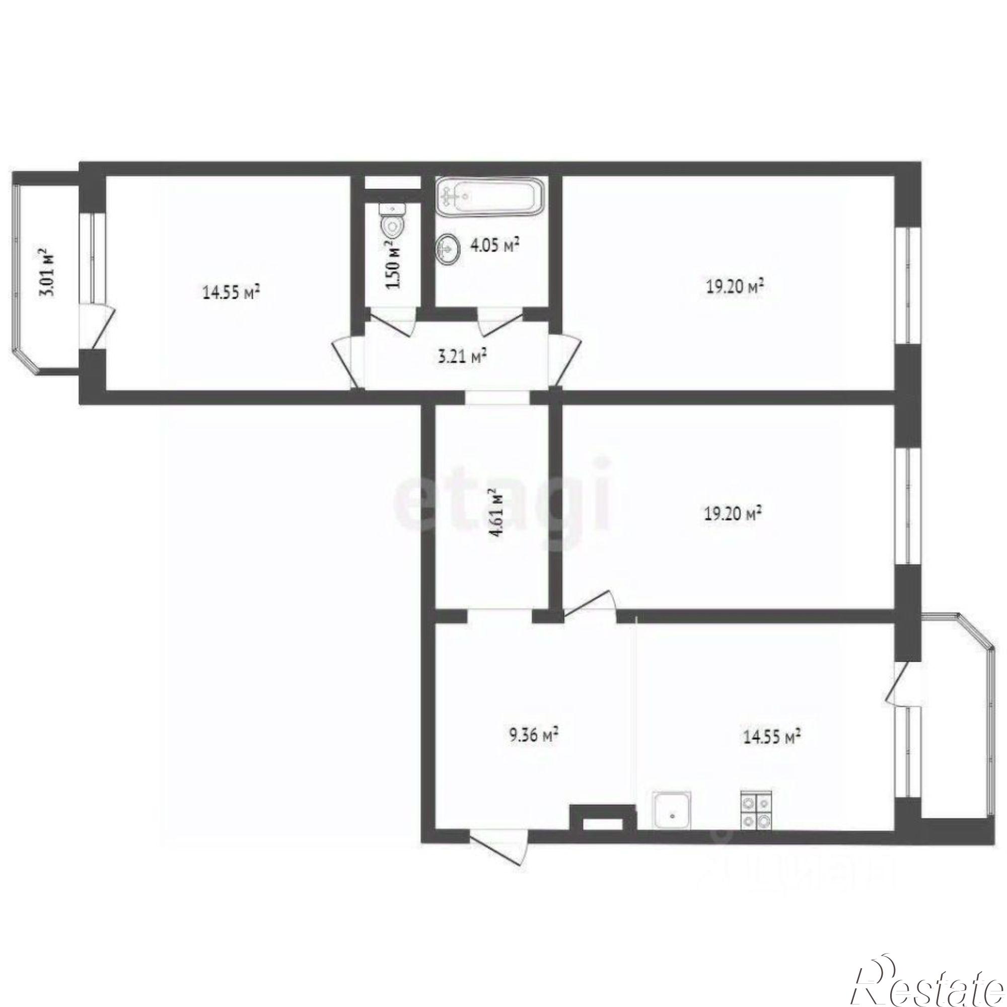 Купить квартиру за 9 700 000 рублей на улица Александра Митинского, 7