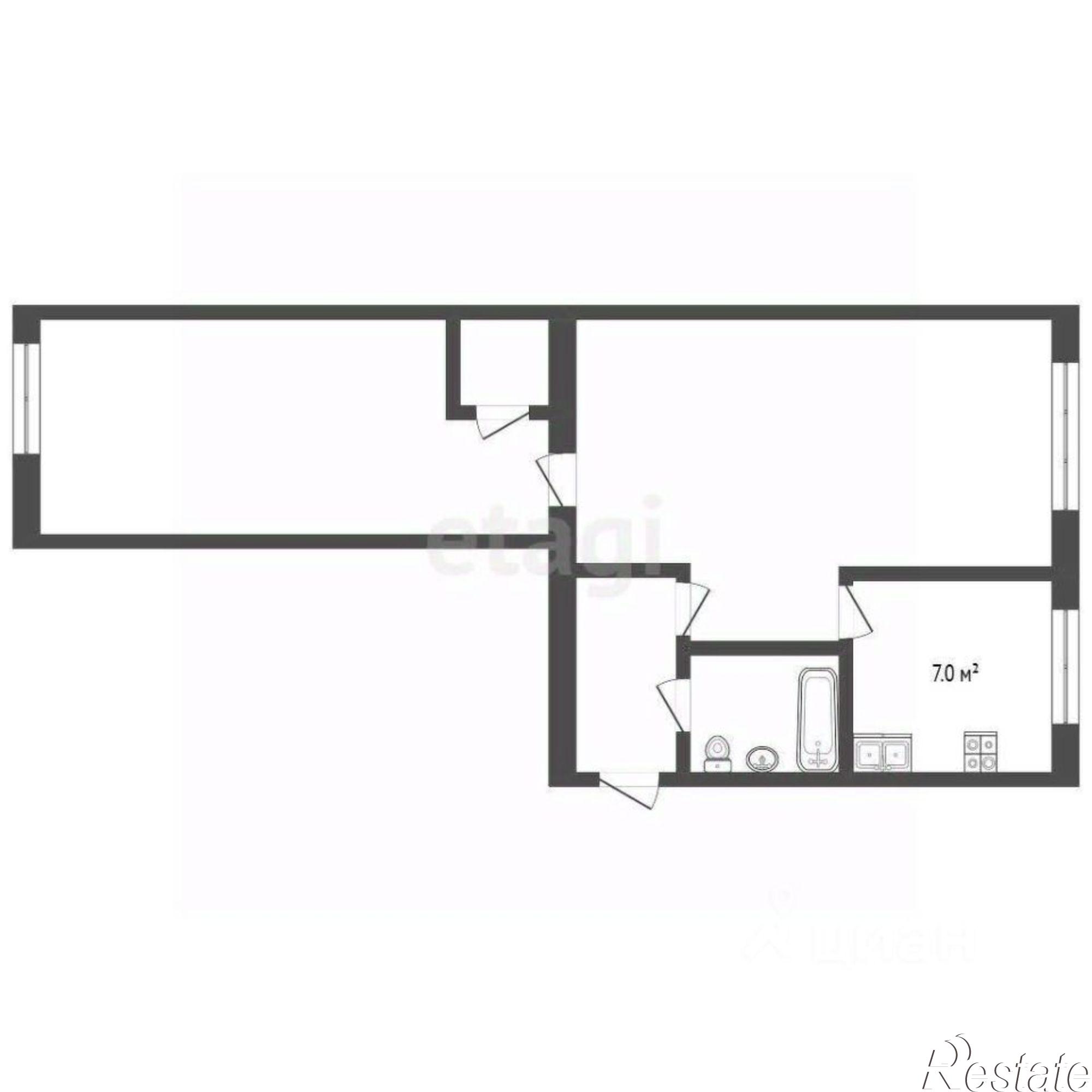 Купить квартиру за 3 590 000 рублей на Санаторная улица, 2