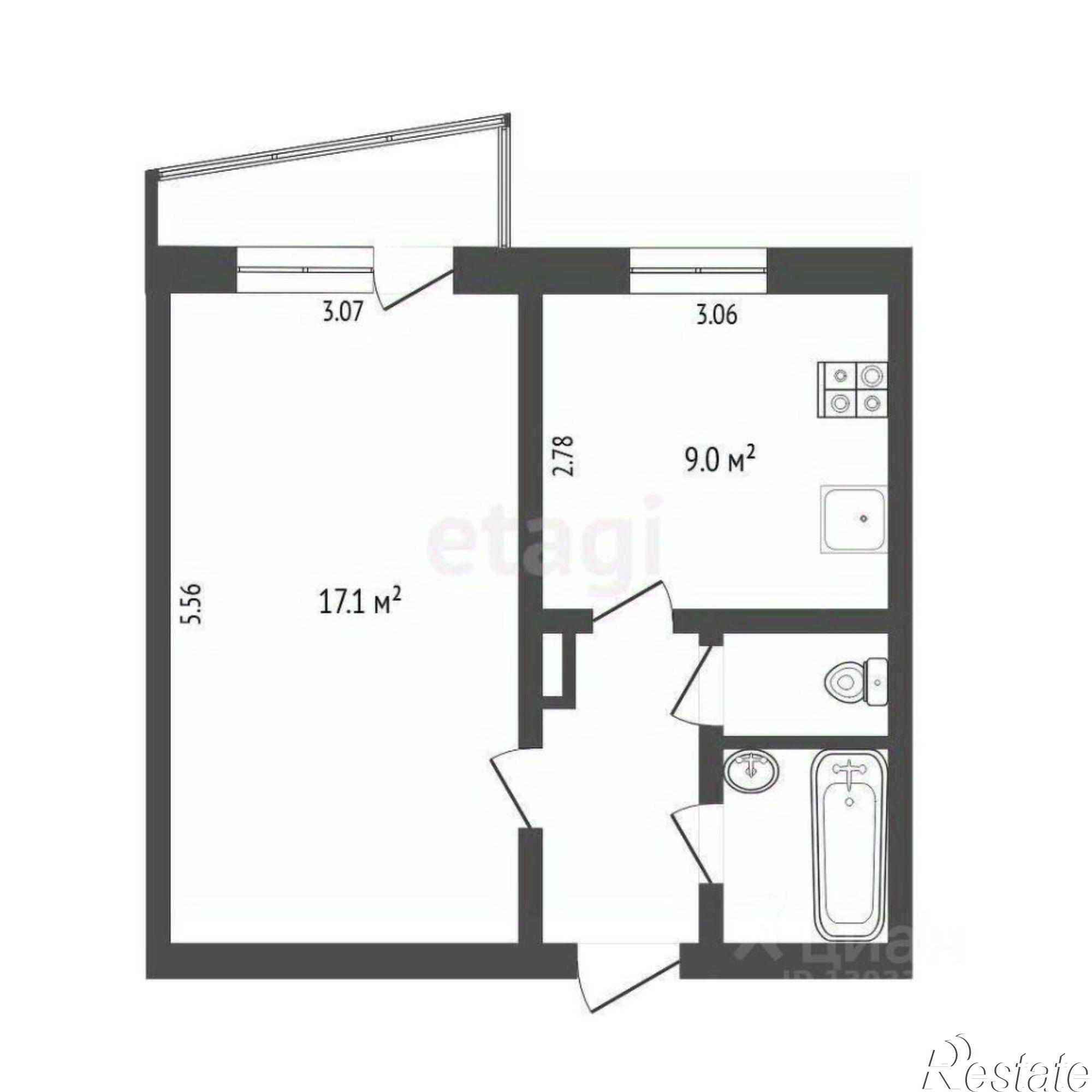 Купить квартиру за 4 050 000 рублей на Ставропольская улица, 13