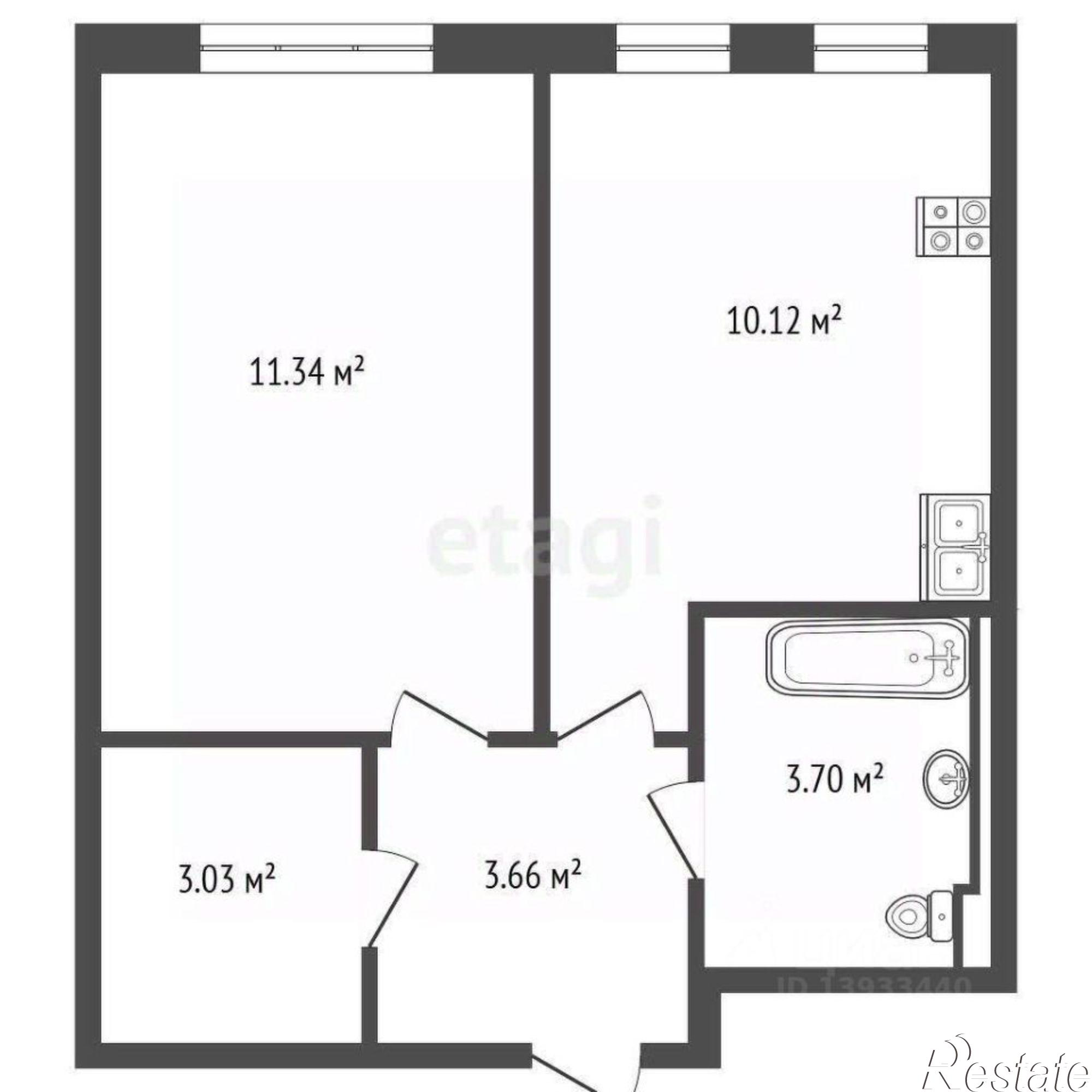 Купить квартиру за 4 970 000 рублей на улица Юрия Рогачёва, 11 к2