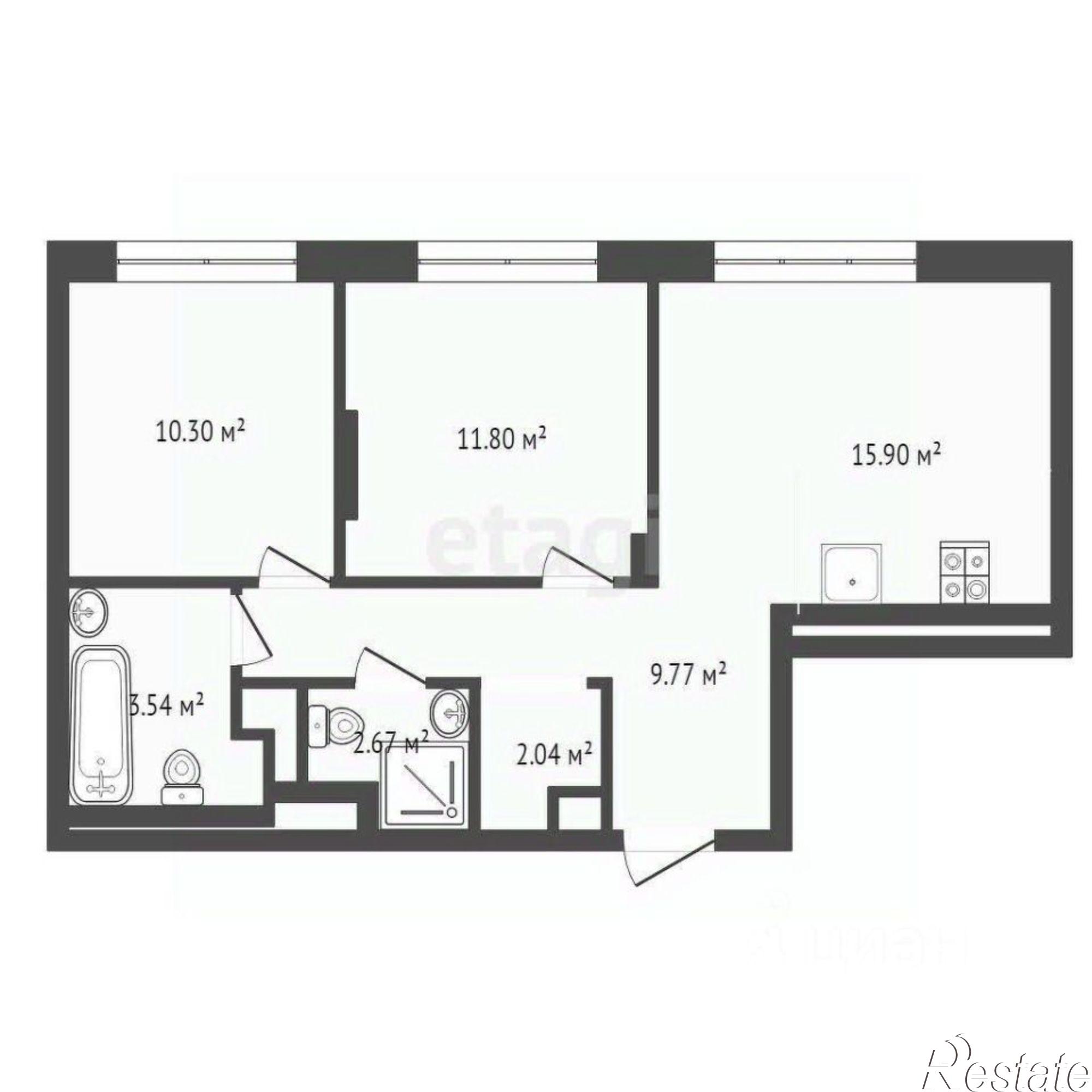 Купить квартиру за 7 590 000 рублей на улица Новосёлов, 92