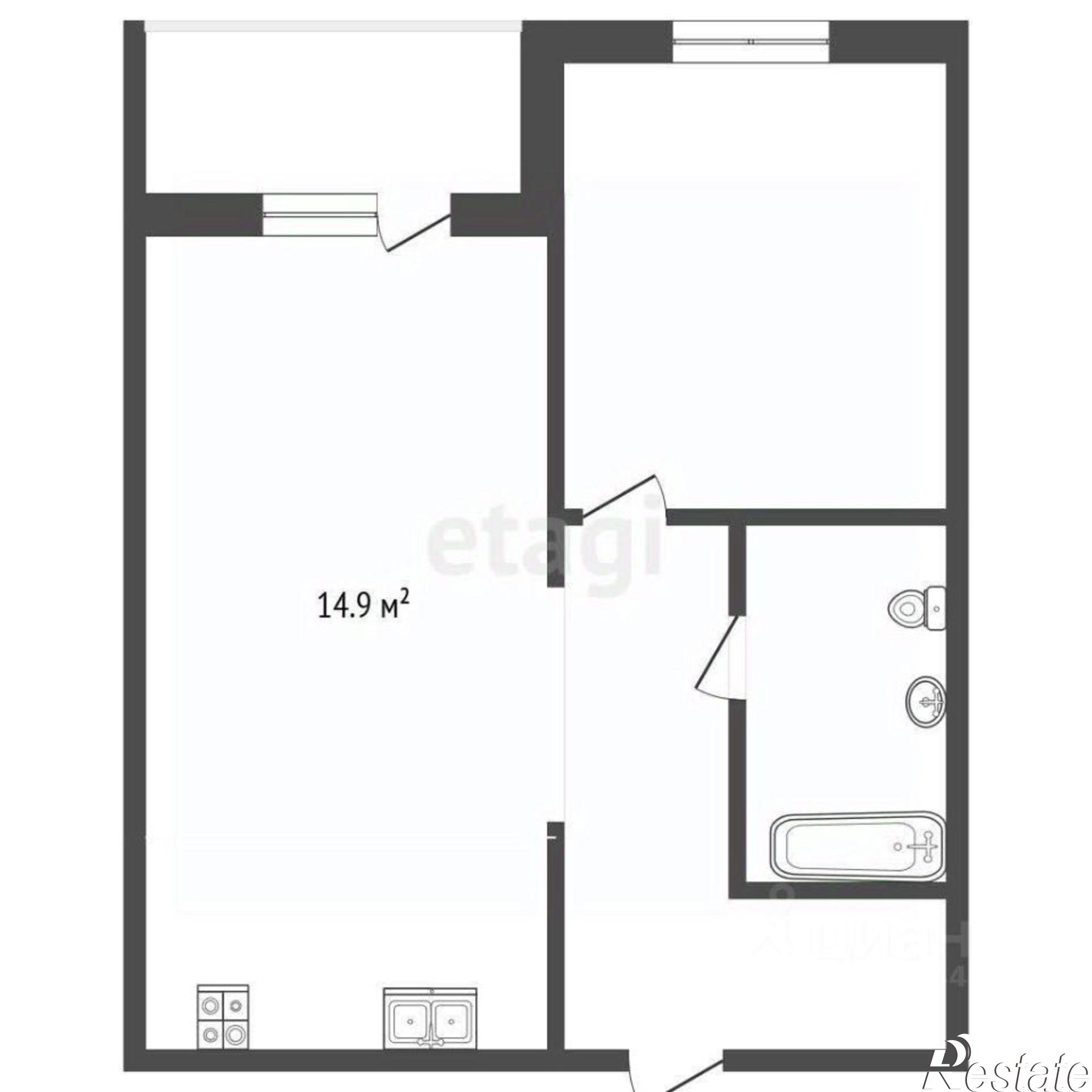 Купить квартиру за 4 400 000 рублей на улица Анатолия Клиндюка, 2 к1