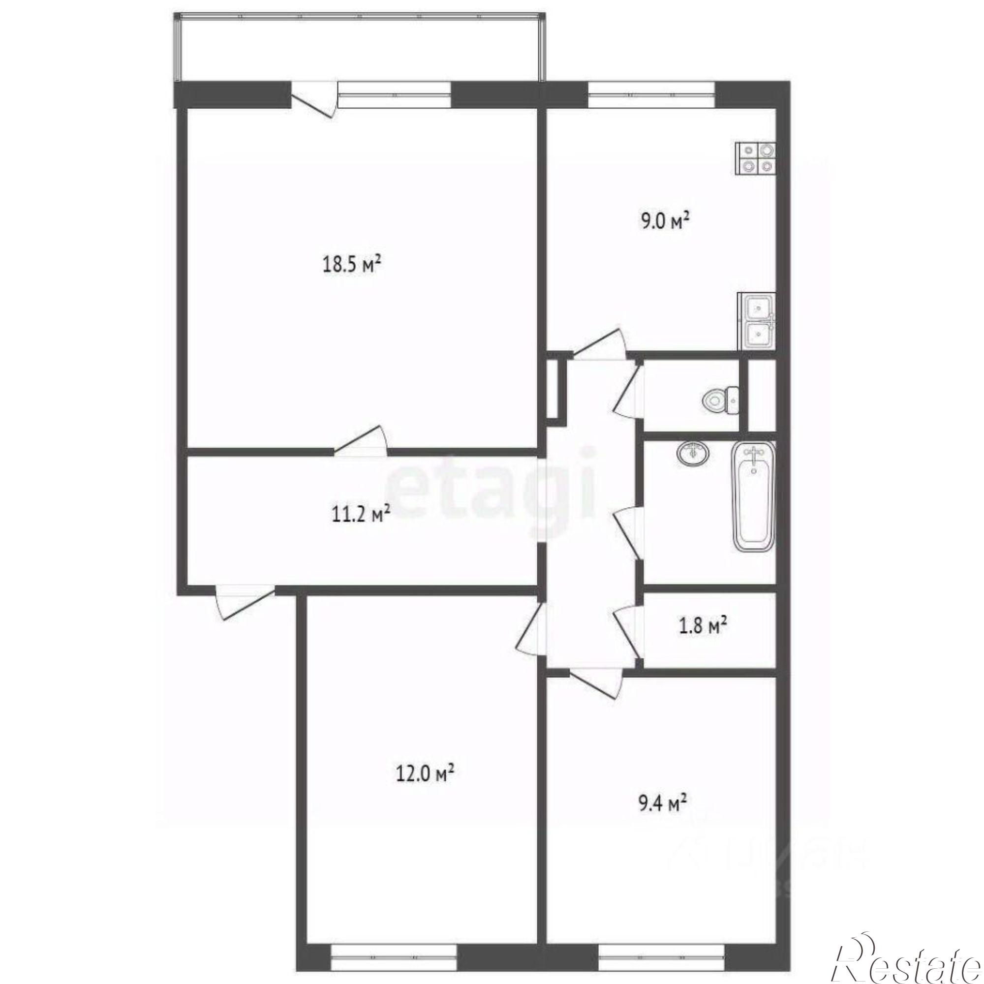 Купить квартиру за 5 500 000 рублей на Ставропольская улица, 11А