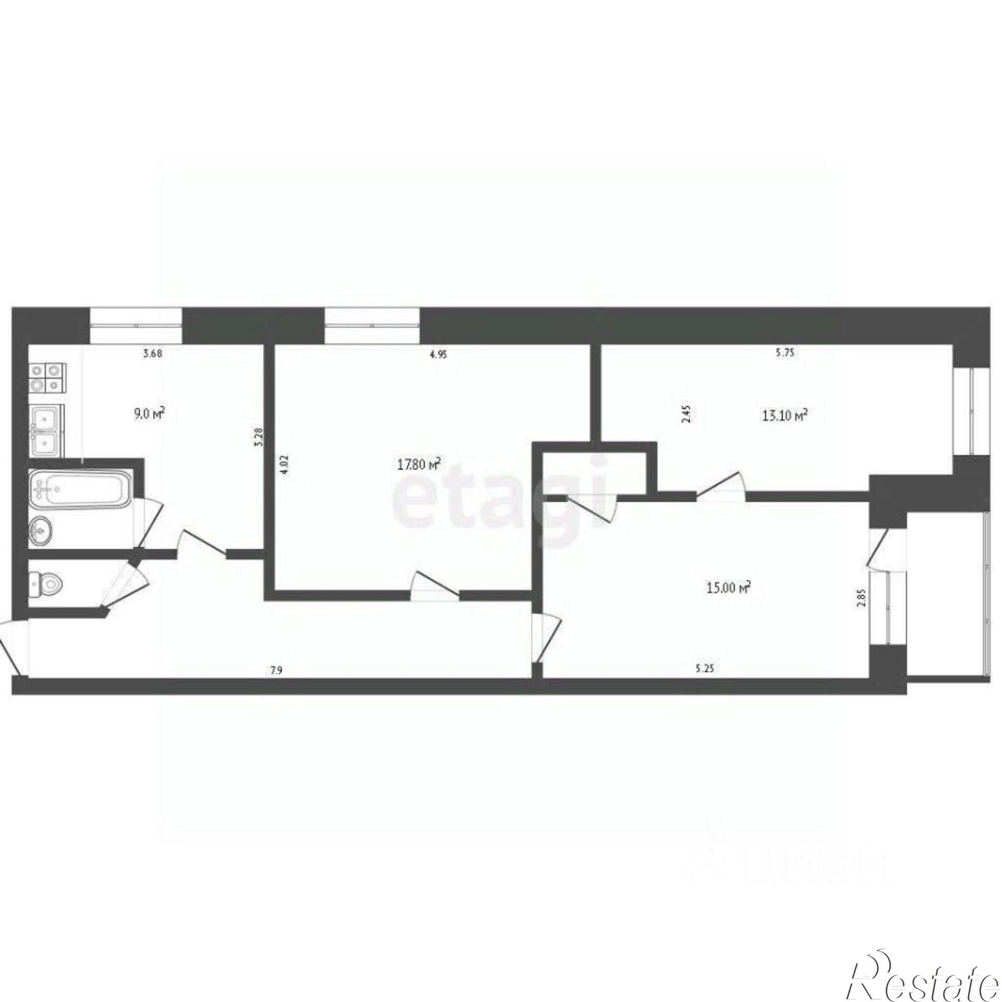 Купить квартиру за 4 890 000 рублей на Червишевский тракт, 15/3