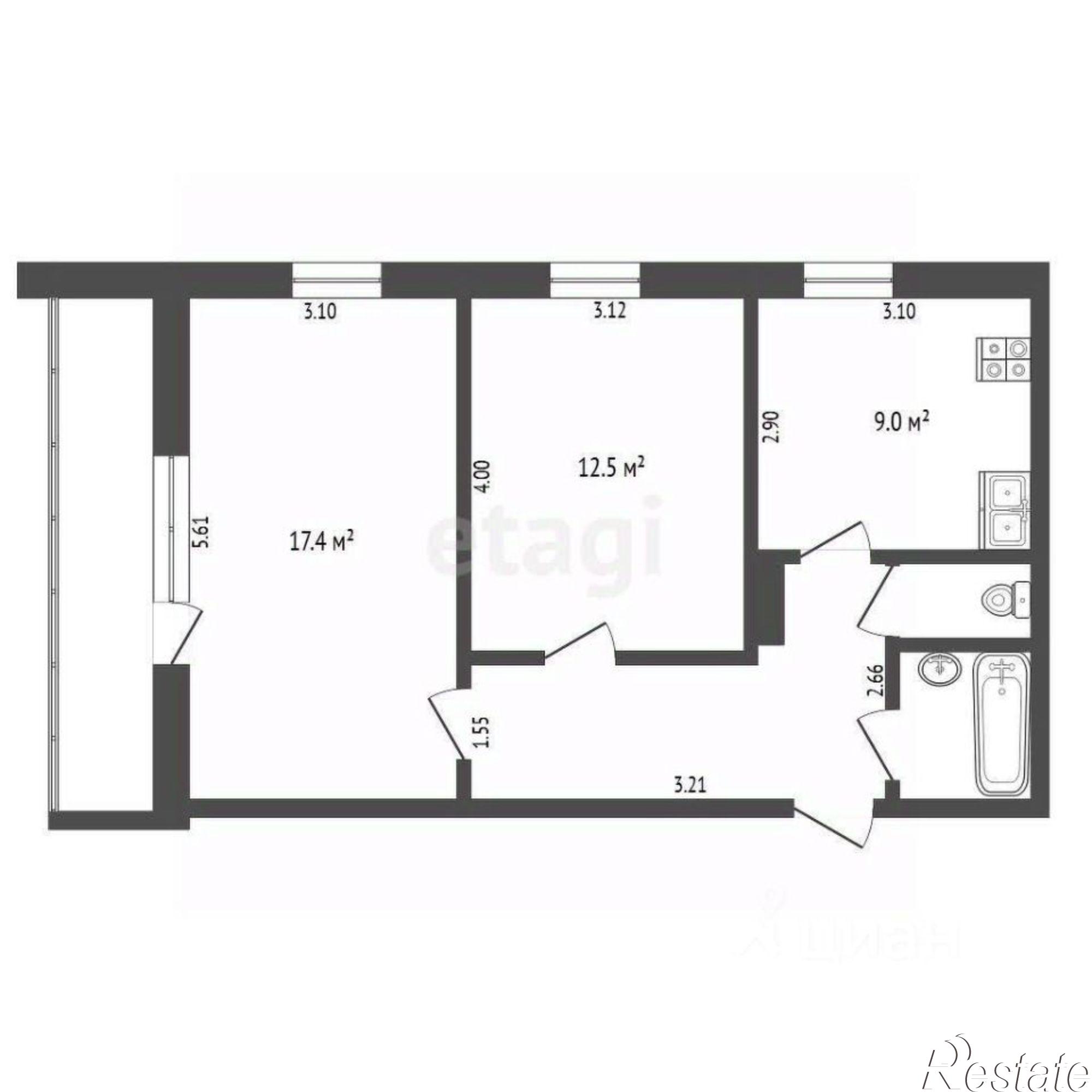 Купить квартиру за 4 890 000 рублей на улица Николая Чаплина, 123