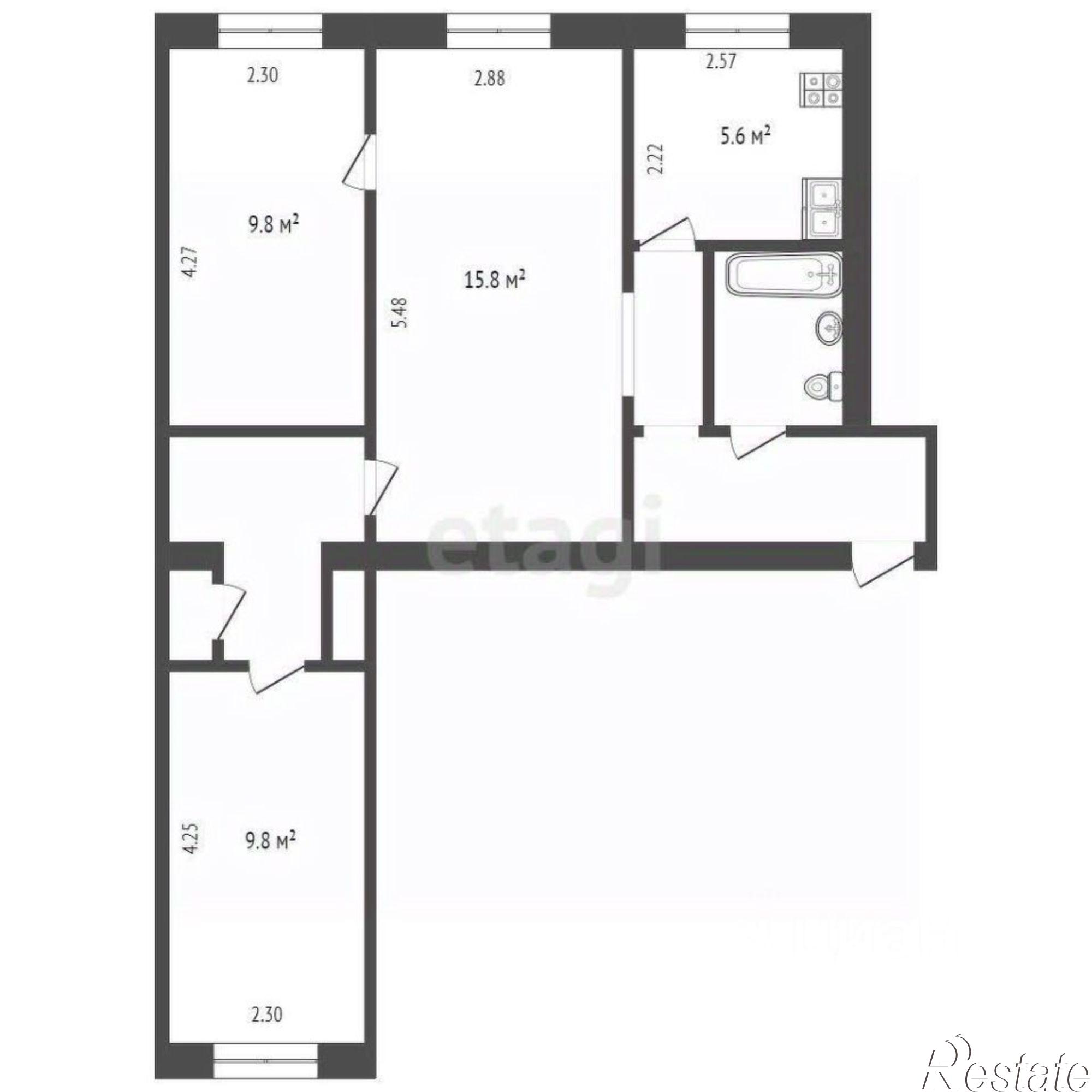 Купить квартиру за 5 350 000 рублей на улица Мира, 8А