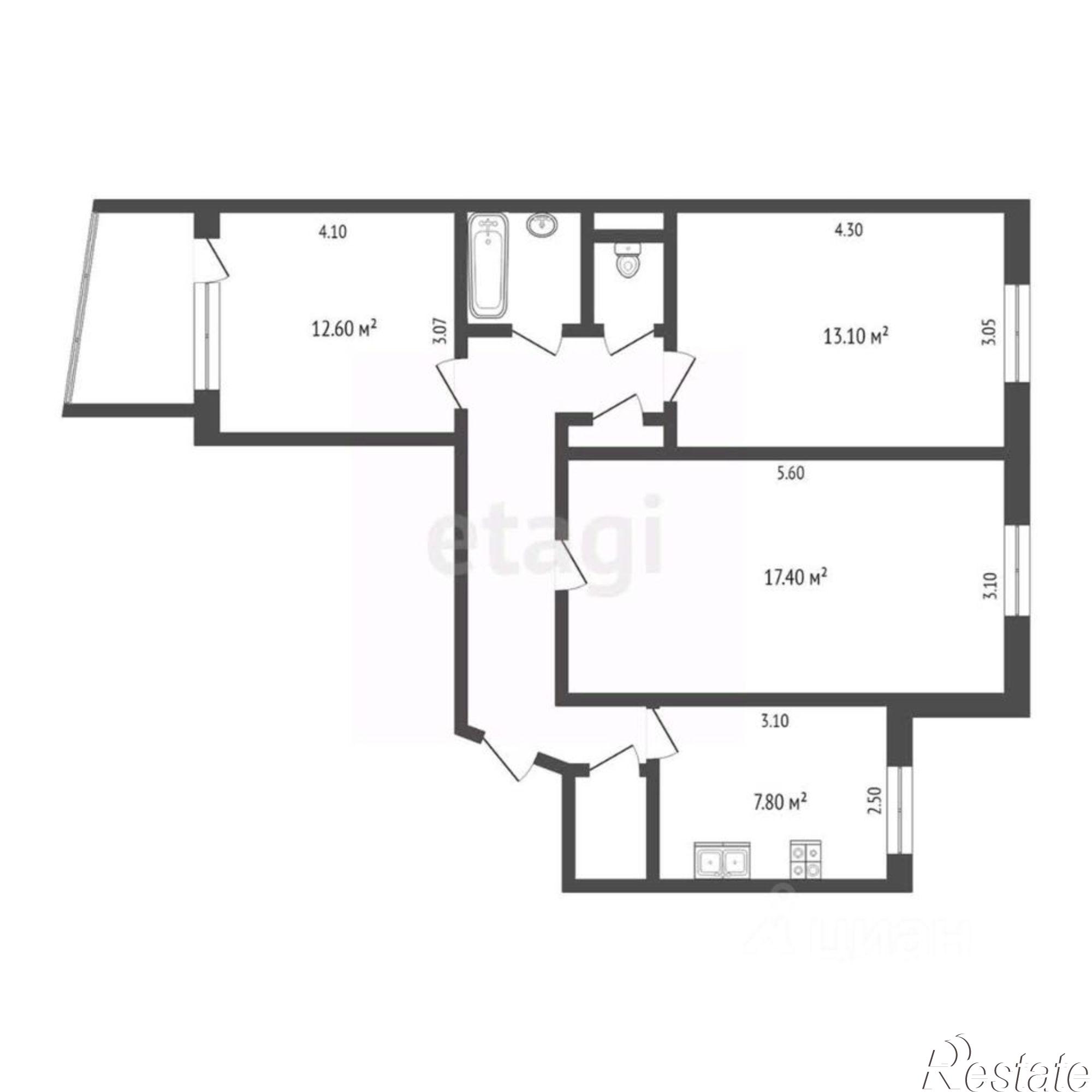 Купить квартиру за 7 000 000 рублей на улица Самарцева, 20