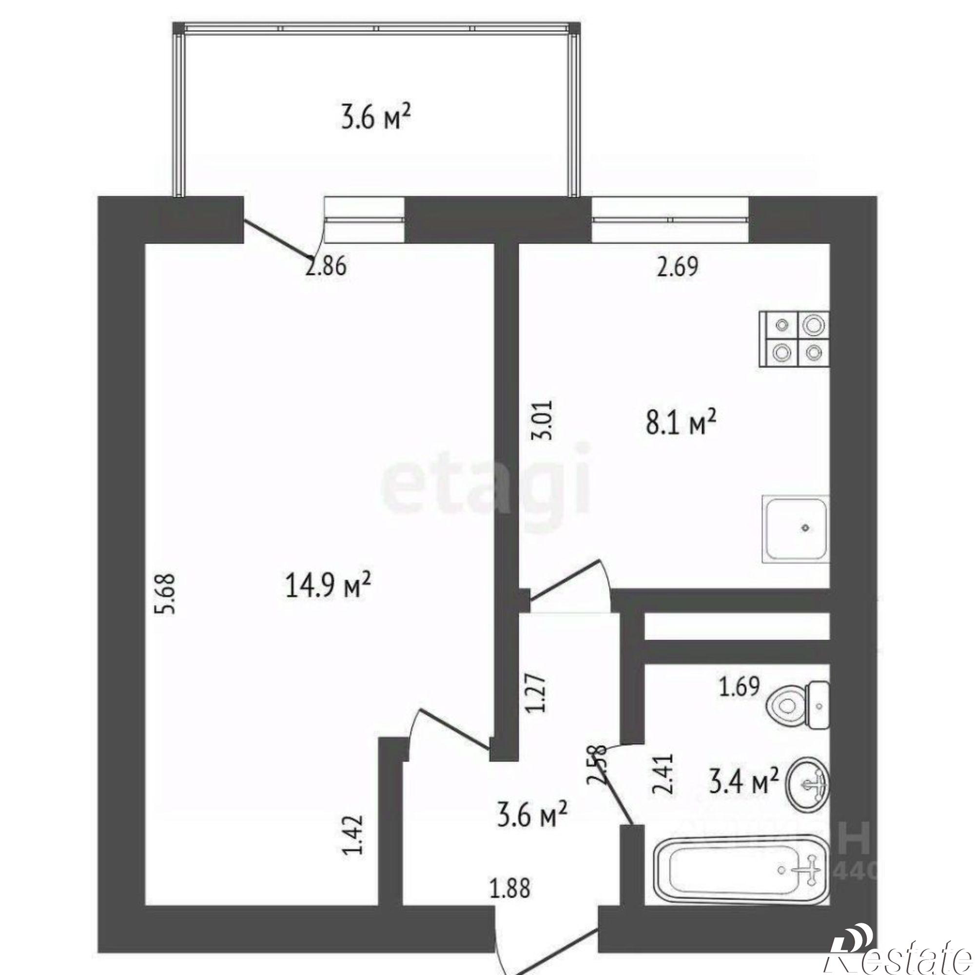 Купить квартиру за 3 850 000 рублей на улица Василия Гольцова, 4