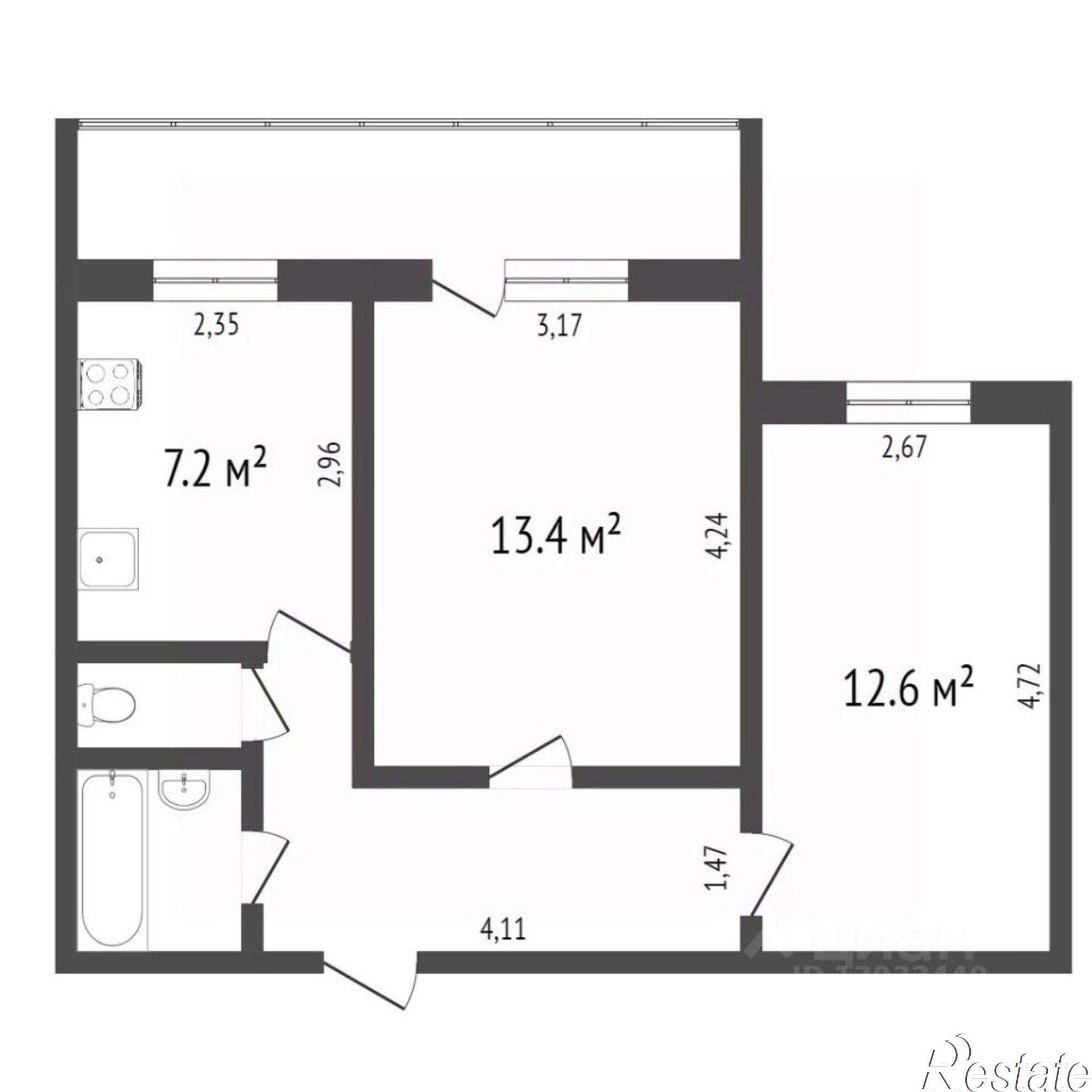 Купить квартиру за 4 100 000 рублей на улица Самарцева, 40