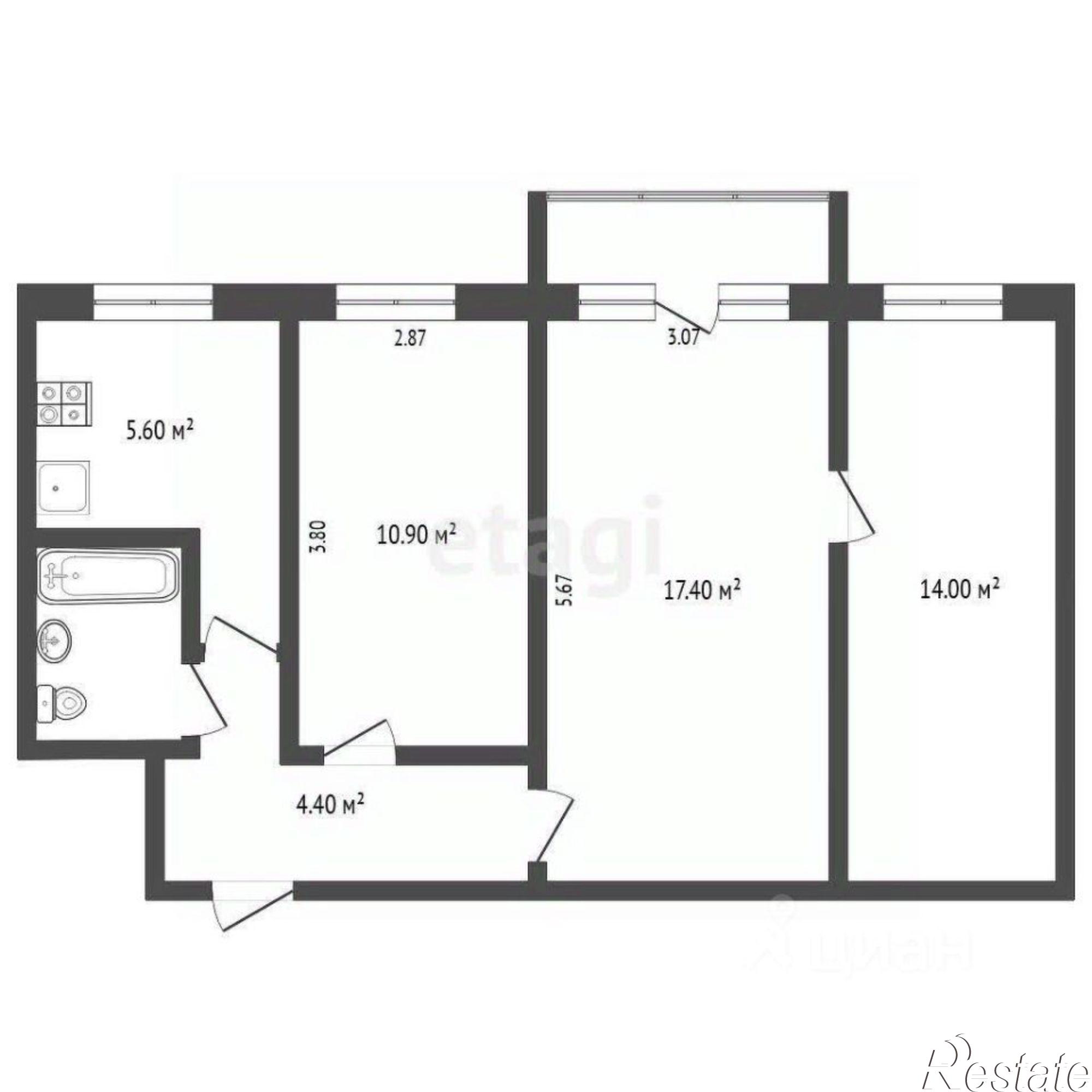 Купить квартиру за 4 900 000 рублей на Фабричная улица, 17