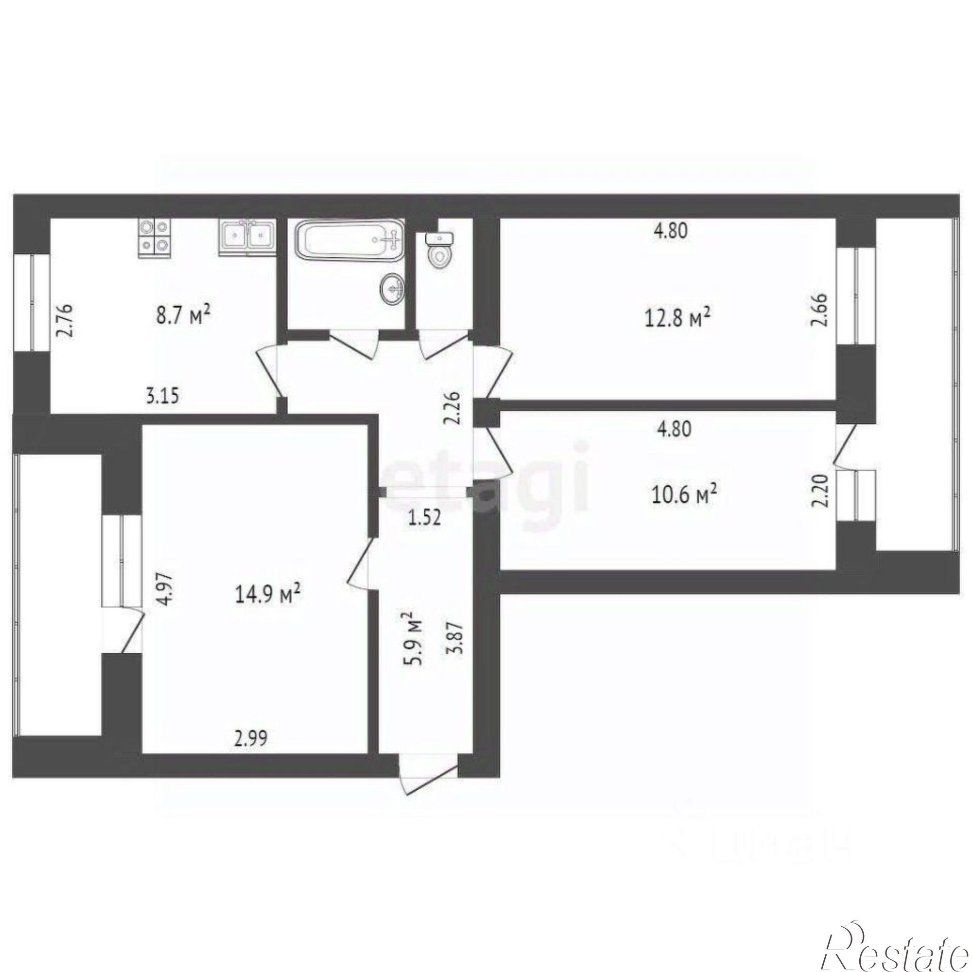 Купить квартиру за 5 720 000 рублей на улица Самарцева, 29