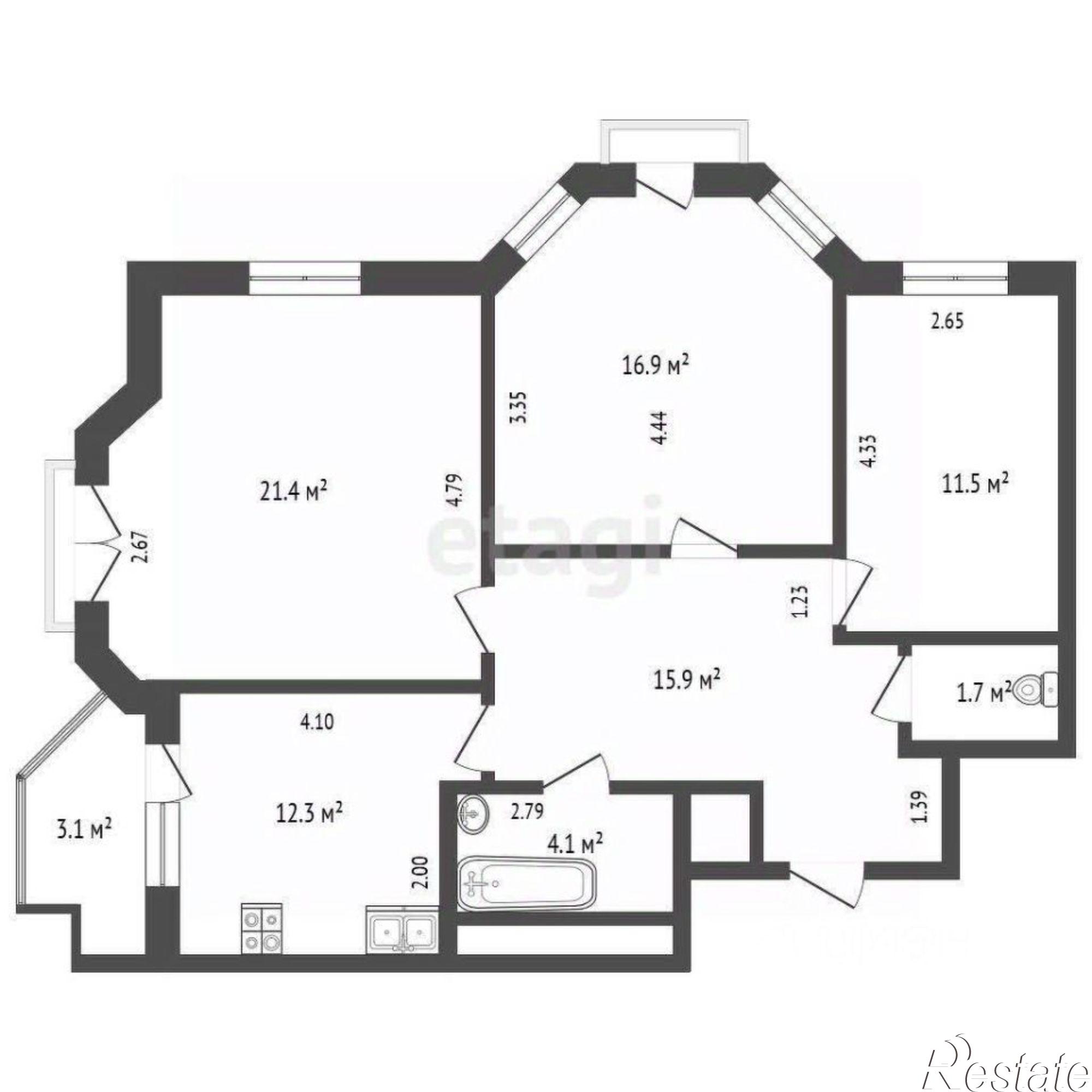 Купить квартиру за 13 300 000 рублей на Первомайская улица, 50
