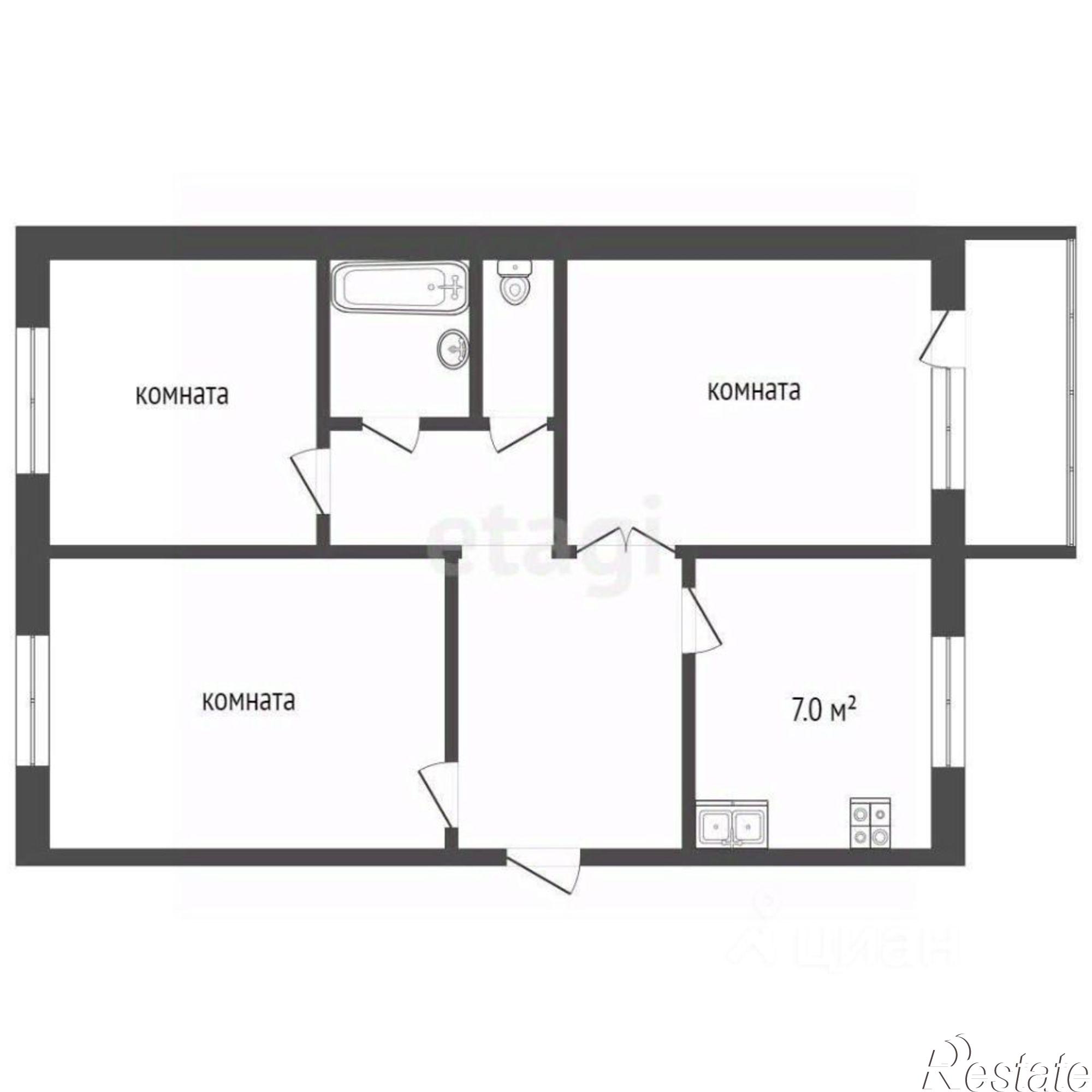 Купить квартиру за 4 800 000 рублей на улица Тимуровцев, 32