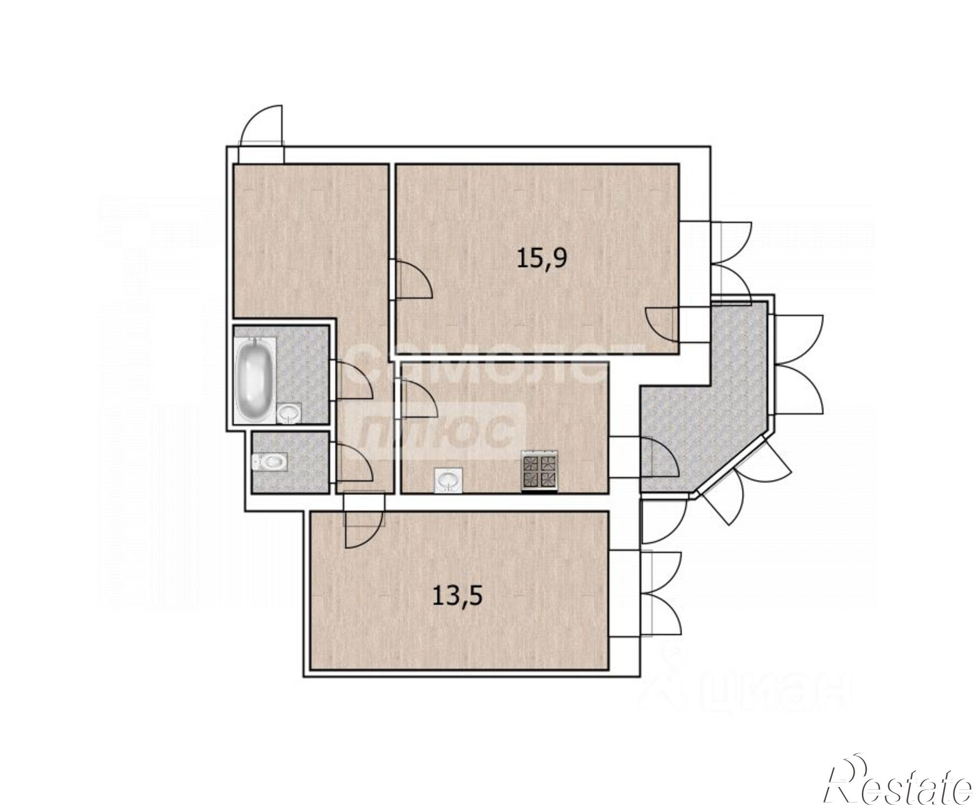 Купить квартиру за 5 600 000 рублей на улица Николая Чаплина, 113/2Б