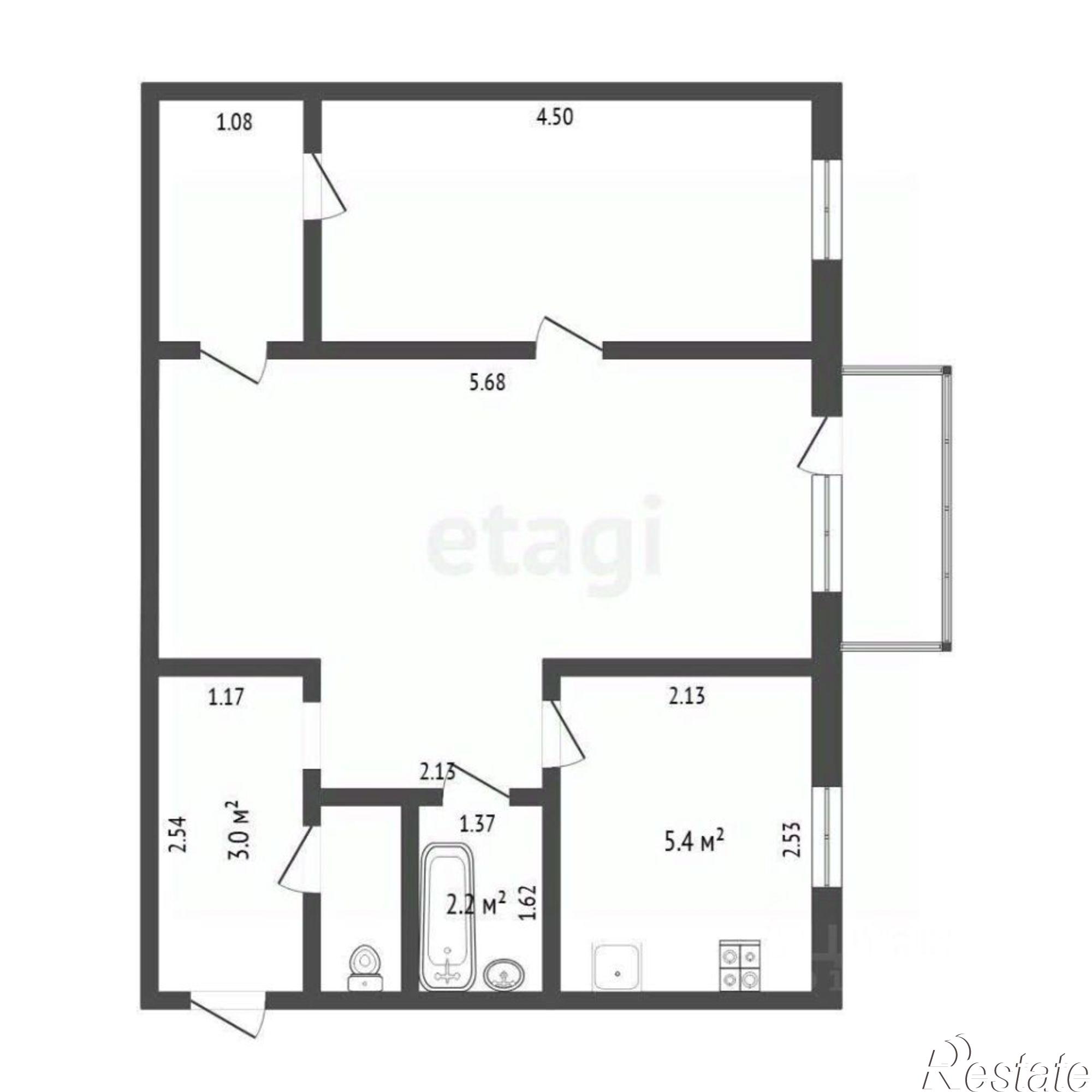 Купить квартиру за 3 750 000 рублей на Тульская улица, 7