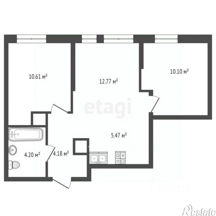 2-комн квартира Харьковская улица, 74,  д. 74