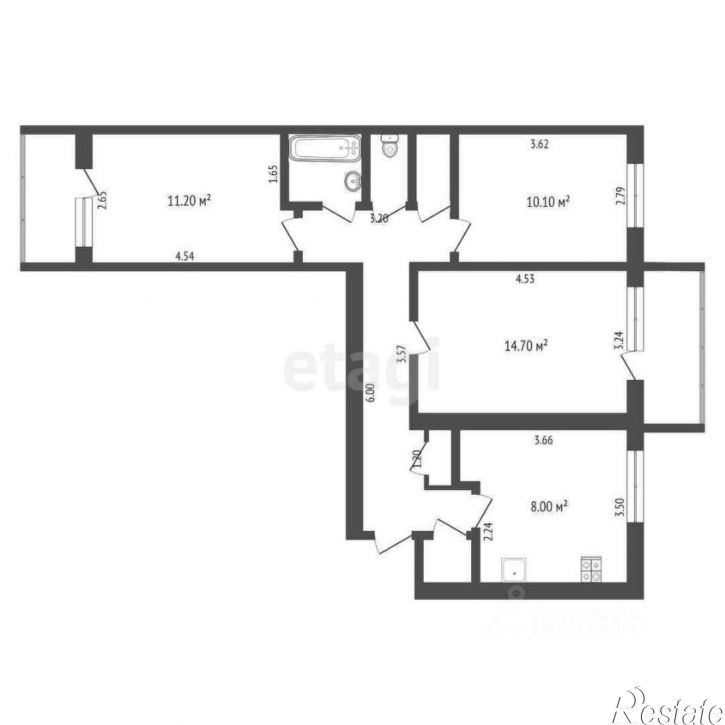 3-комн квартира улица Ивана Крылова, 17,  д. 17