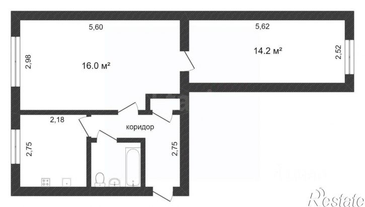 2-комн квартира городской округ Тюмень