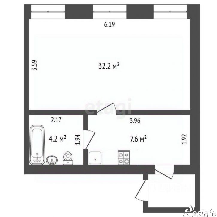 1-комн квартира городской округ Тюмень