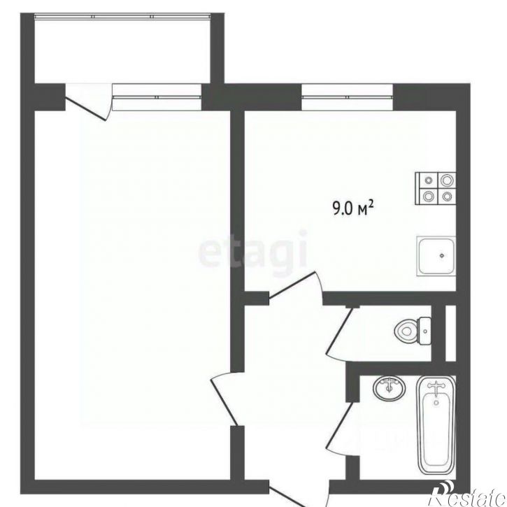 1-комн квартира городской округ Тюмень