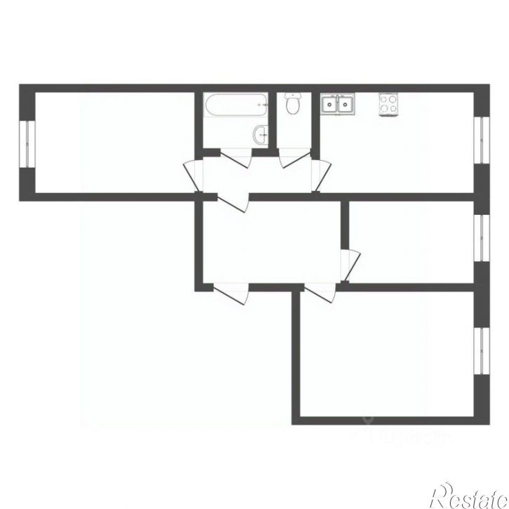 3-комн квартира Флотская улица, 57,  д. 57