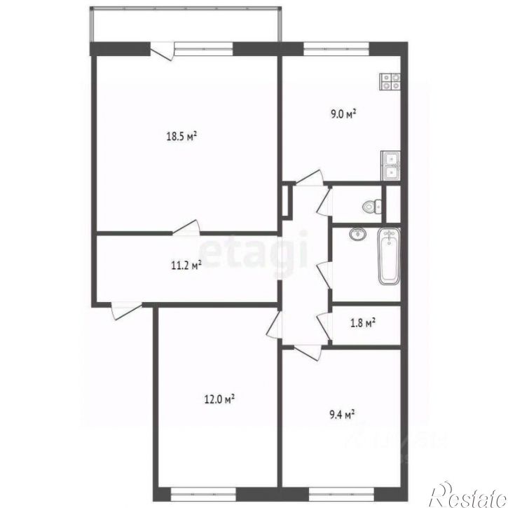 3-комн квартира Ставропольская улица, 11А,  д. 11А