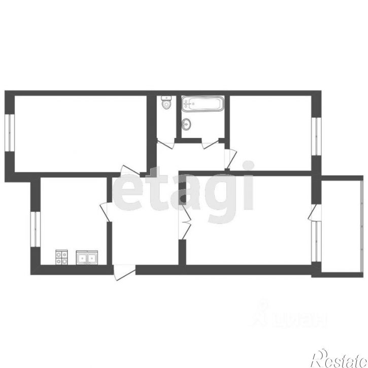 3-комн квартира Полевая улица, 25,  д. 25