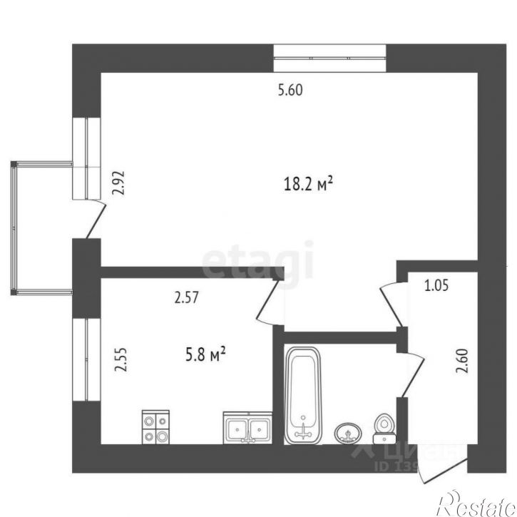 1-комн квартира Минская улица, 49,  д. 49