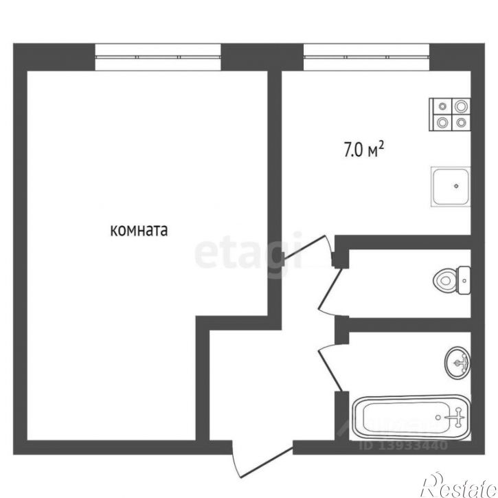 1-комн квартира улица Самарцева, 19В,  д. 19В