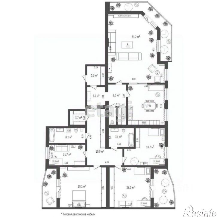 5-комн квартира городской округ Тюмень