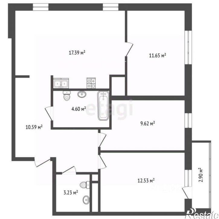 3-комн квартира улица Героев Сталинградской битвы, 5,  д. 5