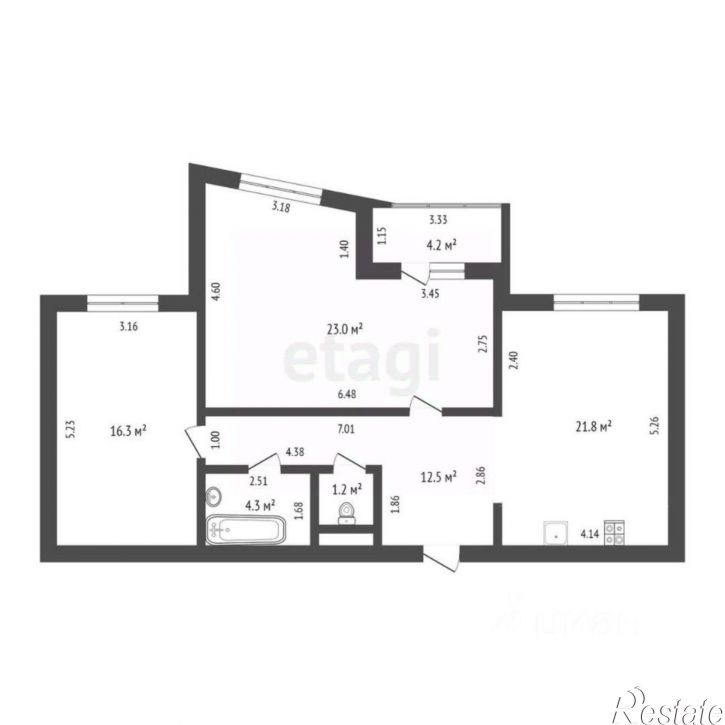 2-комн квартира Харьковская улица, 64,  д. 64