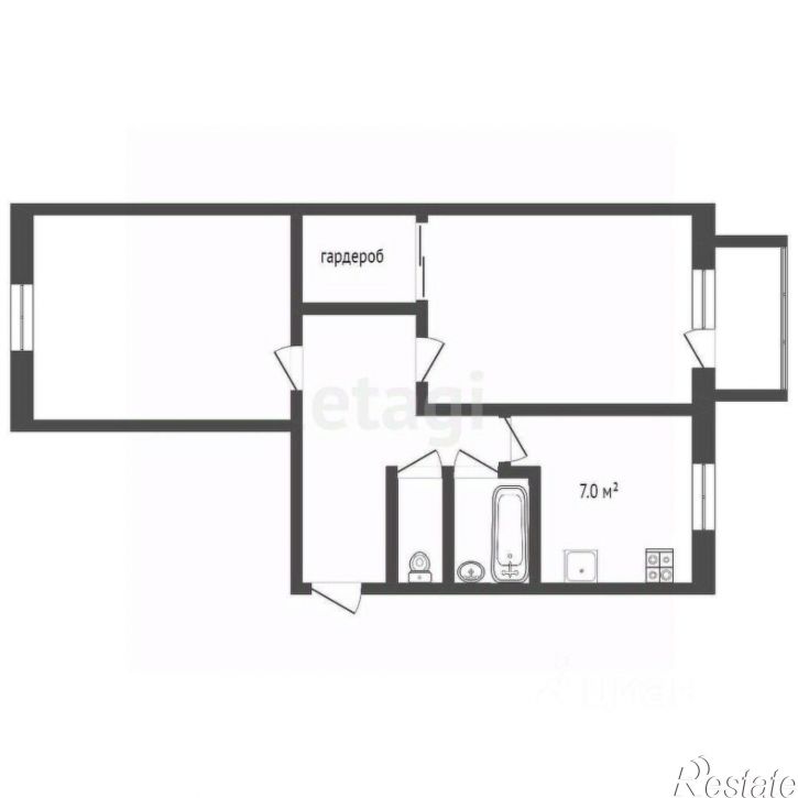 2-комн квартира городской округ Тюмень