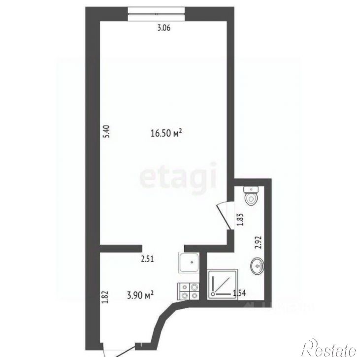 1-комн квартира улица 50 лет Октября, 63А,  д. 63А