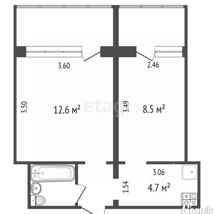 2-комн квартира улица Бабарынка, 16Б,  д. 16Б