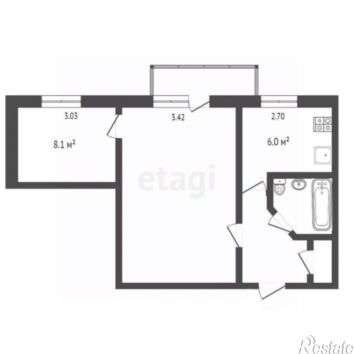 2-комн квартира Полевая улица, 14,  д. 14