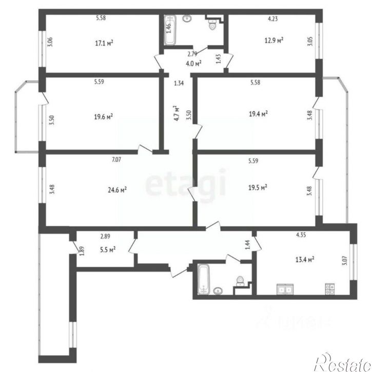 6-комн квартира Транспортная улица, 79,  д. 79