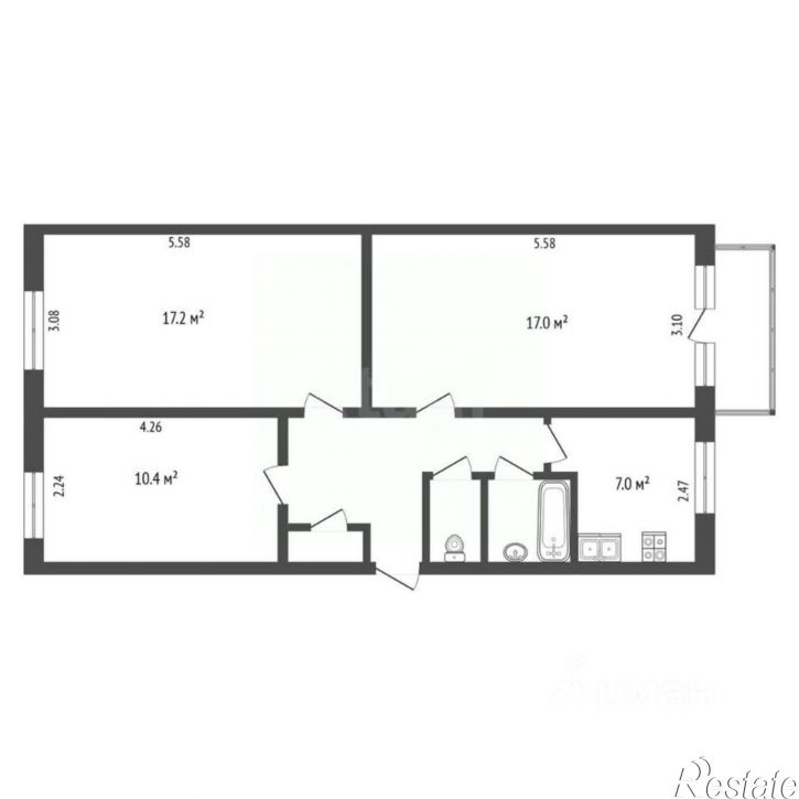 3-комн квартира Таврическая улица, 10,  д. 10